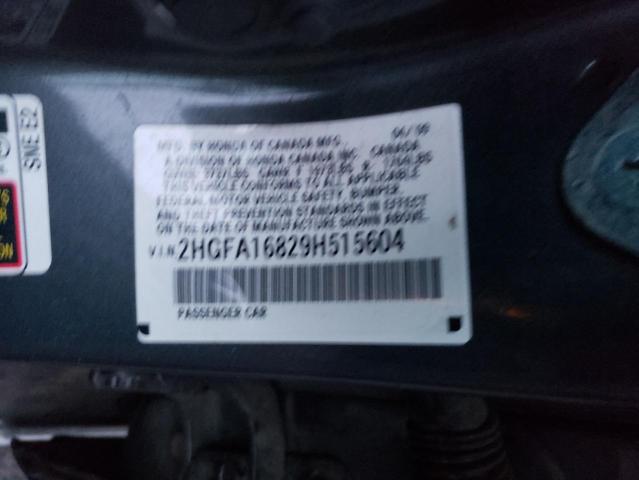 2HGFA16829H515604 - 2009 HONDA CIVIC EX GRAY photo 12