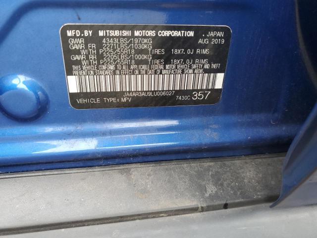 JA4AR3AU9LU006027 - 2020 MITSUBISHI OUTLANDER ES Bleu photo 12