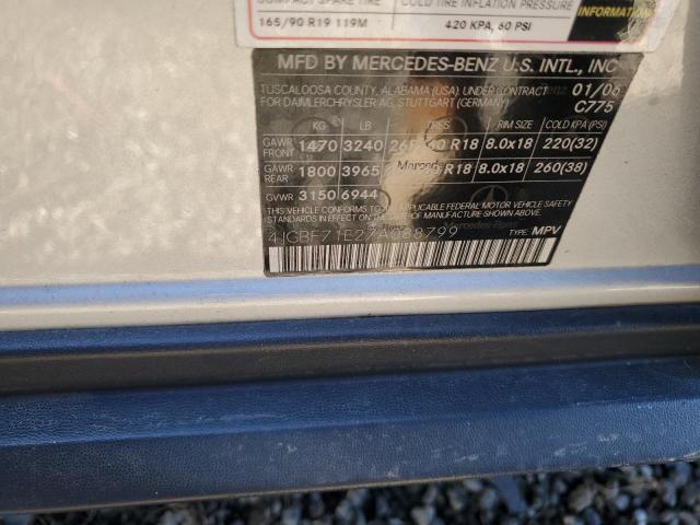 4JGBF71E27A088799 - 2007 MERCEDES-BENZ GL 450 4MATIC SILVER photo 13