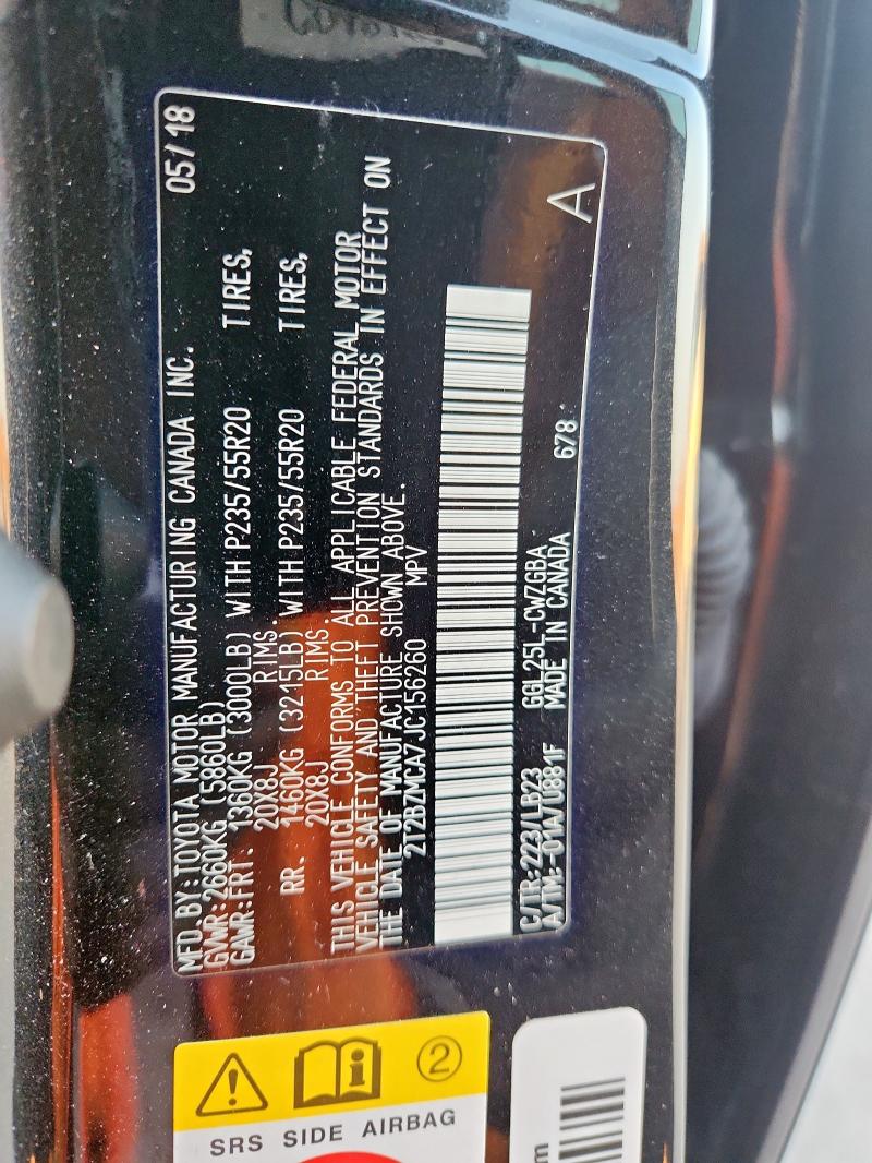 2T2BZMCA7JC156260 - 2018 LEXUS RX 350 BASE შავი ფოტო 14