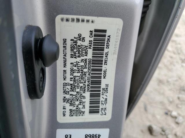 1NXBU4EE1AZ350560 - 2010 TOYOTA COROLLA BASE 银色 照片 12