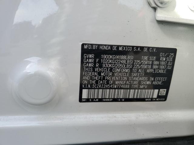 3CZRZ2H54SM774688 - 2025 HONDA HR-V SPORT WHITE photo 14