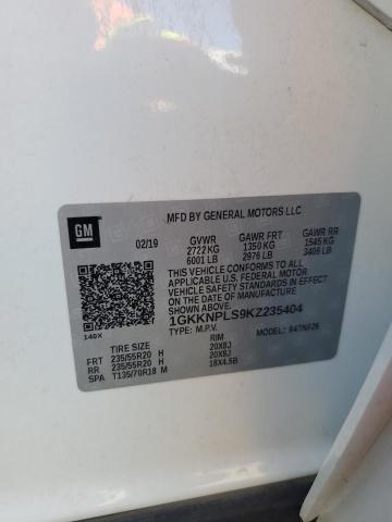 1GKKNPLS9KZ235404 - 2019 GMC ACADIA DENALI WHITE photo 13