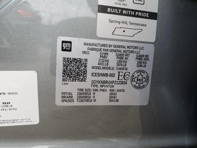 1GYKNBR4XPZ123834 - 2023 CADILLAC XT5 LUXURY Сріблястий фото 14