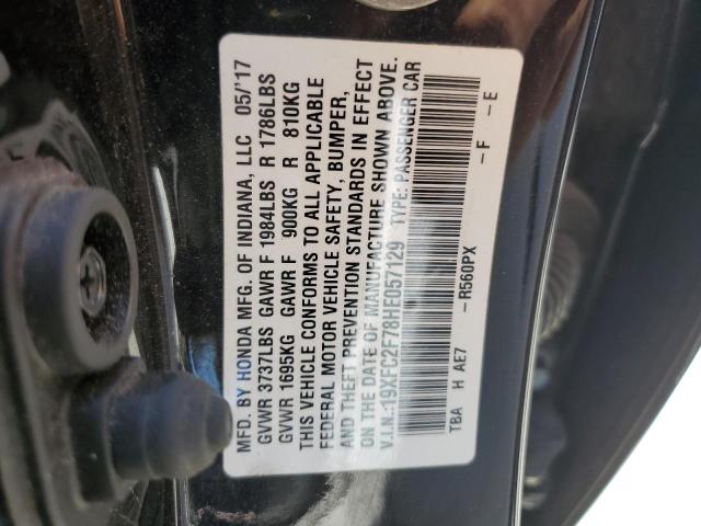 19XFC2F78HE057129 - 2017 HONDA CIVIC EX BLACK photo 13