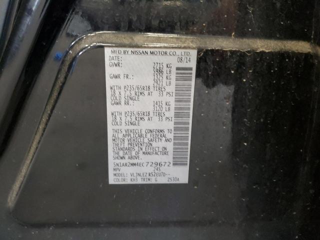 5N1AR2MM4EC729672 - 2014 NISSAN PATHFINDER S Siyah fotoğraf 13