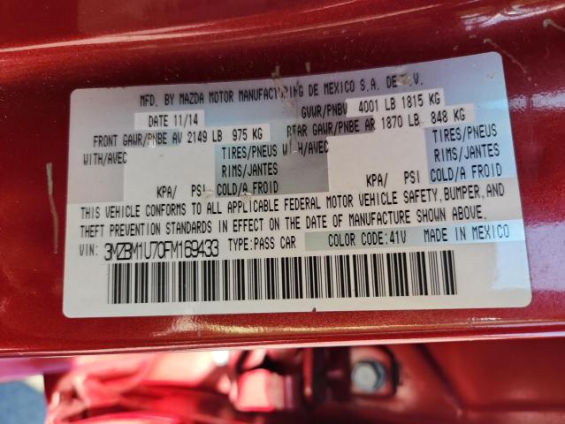 3MZBM1U70FM169433 - 2015 MAZDA 3 SPORT RED photo 12