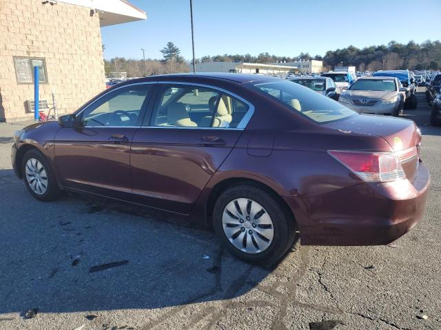 1HGCP2F38BA151642 - 2011 HONDA ACCORD LX MAROON photo 2