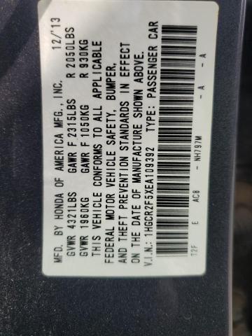 1HGCR2F5XEA109392 - 2014 HONDA ACCORD SPORT 灰色 照片 13