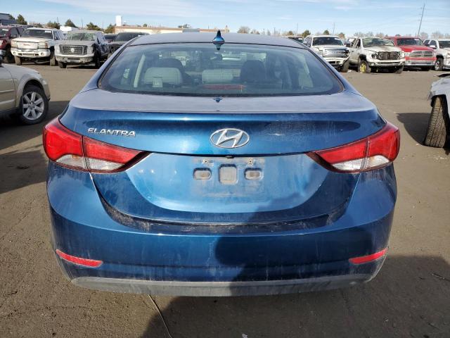 KMHDH4AE3EU081910 - 2014 HYUNDAI ELANTRA SE BLUE photo 6