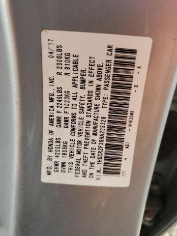 1HGCR2F36HA205328 - 2017 HONDA ACCORD LX SILVER photo 13