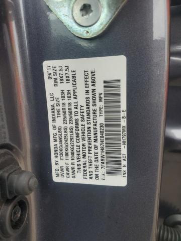 7FARW1H87HE040230 - 2017 HONDA CR-V EXL GRAY photo 13