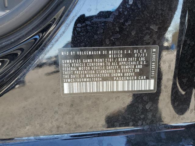 3VWC57BU9MM070894 - 2021 VOLKSWAGEN JETTA S BLACK photo 12