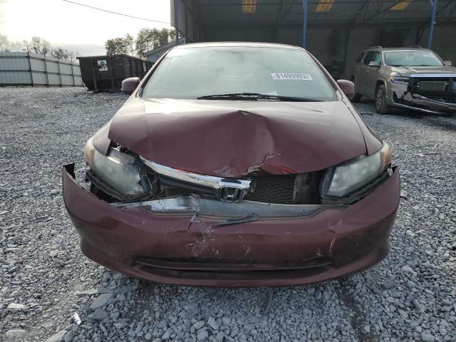 2HGFB2F51CH609148 - 2012 HONDA CIVIC LX BURGUNDY photo 5