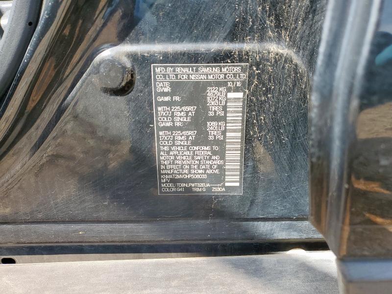 KNMAT2MV0HP508033 - 2017 NISSAN ROGUE S შავი ფოტო 13