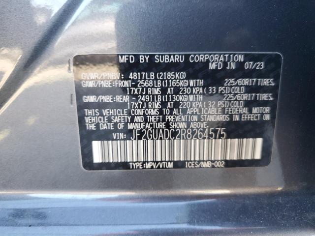 JF2GUADC2R8264575 - 2024 SUBARU CROSSTREK PREMIUM Graphit Foto 14