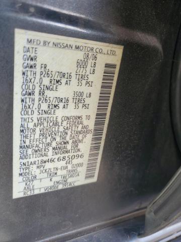 5N1AR18W46C685096 - 2006 NISSAN PATHFINDER LE GRAY photo 13