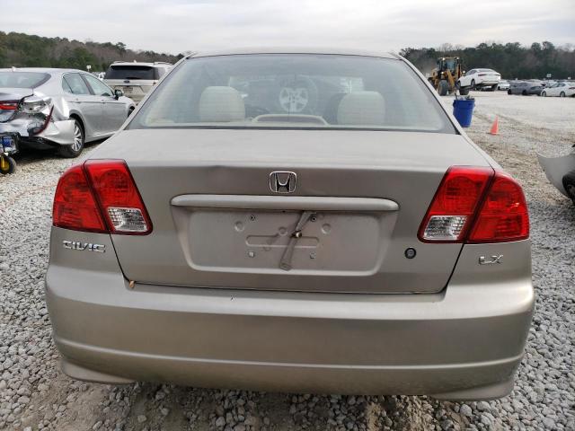 2HGES16564H537936 - 2004 HONDA CIVIC LX TAN photo 6