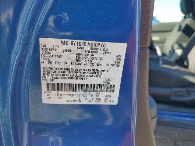 1FMCU9DG0BKB10577 - 2011 FORD ESCAPE XLT 蓝色 照片 13