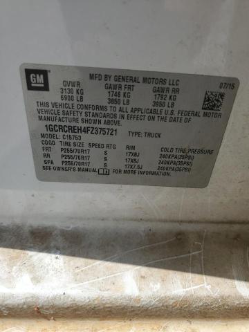 1GCRCREH4FZ375721 - 2015 CHEVROLET SILVERADO C1500 LT 白色 照片 12