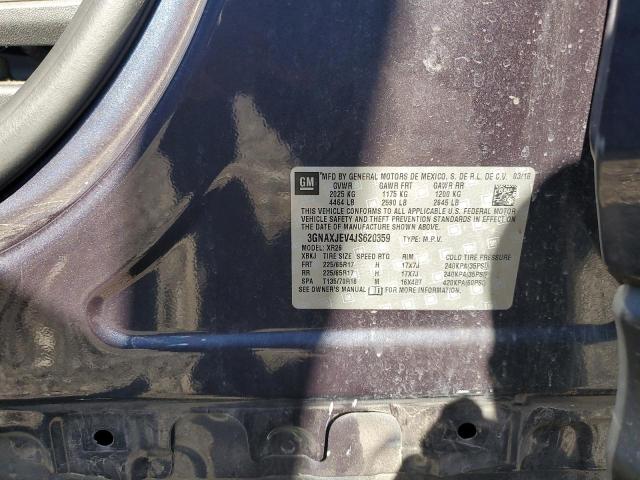 3GNAXJEV4JS620359 - 2018 CHEVROLET EQUINOX LT Púrpura foto 14