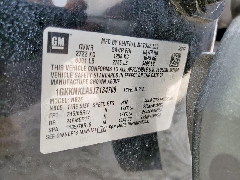 1GKKNKLA5JZ134708 - 2018 GMC ACADIA SLE BLACK photo 13