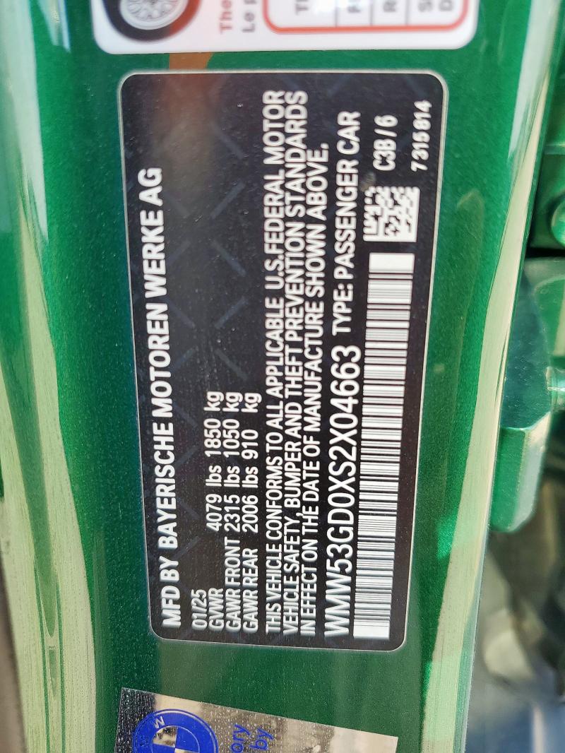 WMW53GD0XS2X04663 - 2025 MINI COOPER S GREEN photo 14