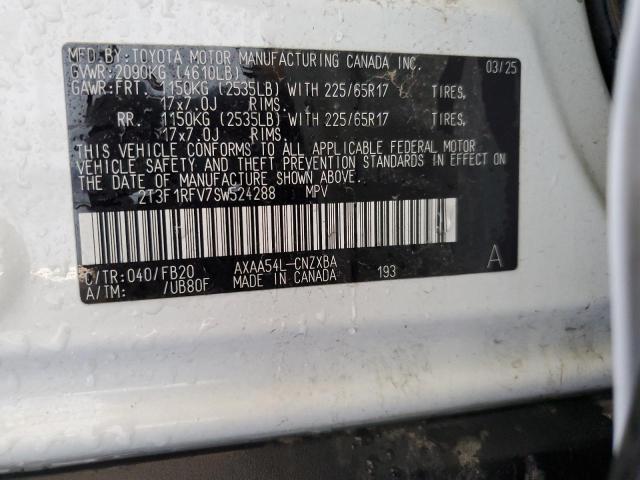 2T3F1RFV7SW524288 - 2025 TOYOTA RAV4 LE Սպիտակ լուսանկար 13