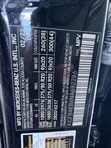 4JGFB4KB6NA692286 - 2022 MERCEDES-BENZ GLE 350 4MATIC BLACK photo 12