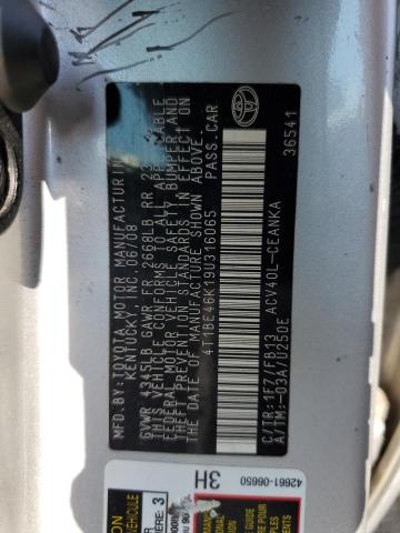 4T1BE46K19U316065 - 2009 TOYOTA CAMRY BASE ვერცხლისფერი ფოტო 12