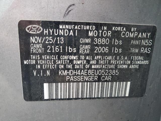 KMHDH4AE8EU052385 - 2014 HYUNDAI ELANTRA SE GRAY photo 12