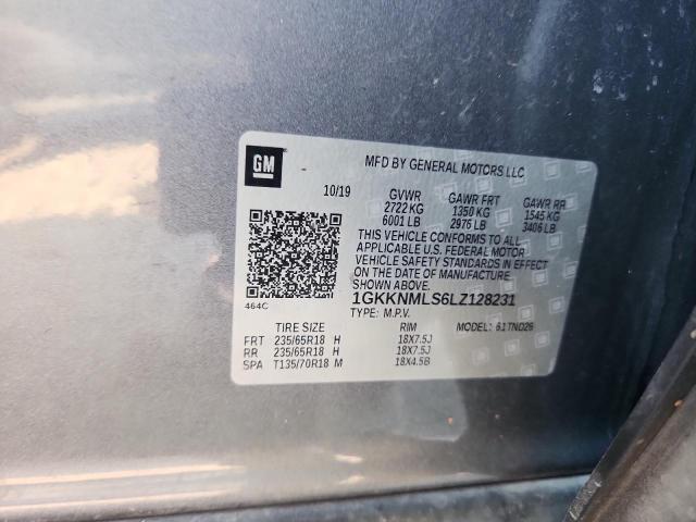 1GKKNMLS6LZ128231 - 2020 GMC ACADIA SLT GRAY photo 13