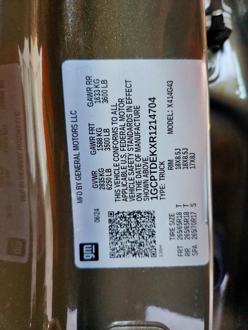 1GCPTDEKXR1214704 - 2024 CHEVROLET COLORADO Z71 GREEN photo 12