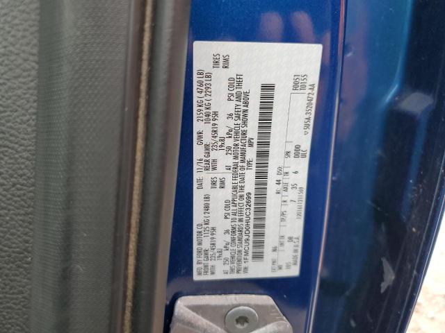 1FMCU9JD0HUC32699 - 2017 FORD ESCAPE TITANIUM ლურჯი ფოტო 13