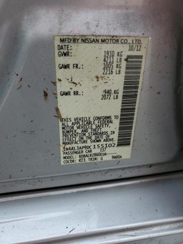 1N4AL3AP9DC155102 - 2013 NISSAN ALTIMA 2.5 SILVER photo 13