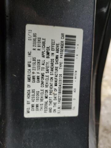 1HGCT1B86DA009106 - 2013 HONDA ACCORD EXL GRAY photo 13