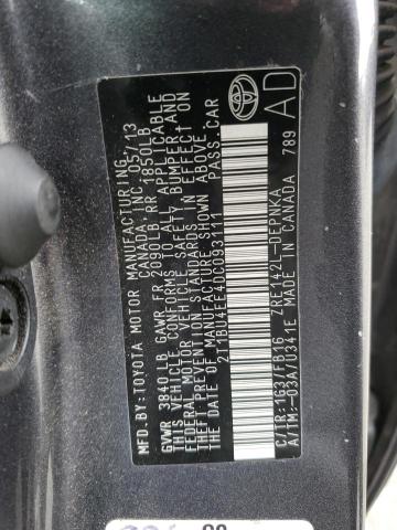 2T1BU4EE4DC093111 - 2013 TOYOTA COROLLA BASE 石墨色 照片 12