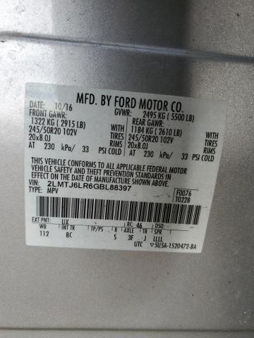 2LMTJ6LR6GBL88397 - 2016 LINCOLN MKX RESERVE 银色 照片 13