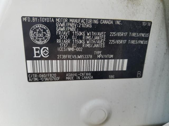 2T3BFREV9JW853378 - 2018 TOYOTA RAV4 LE Weiß Foto 13