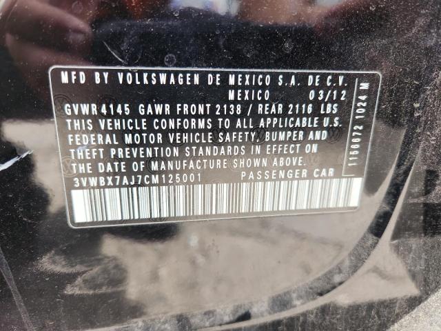 3VWBX7AJ7CM125001 - 2012 VOLKSWAGEN JETTA SE Qara foto 12