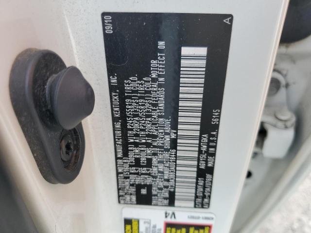 4T3BA3BB3AU018446 - 2010 TOYOTA VENZA WHITE photo 12