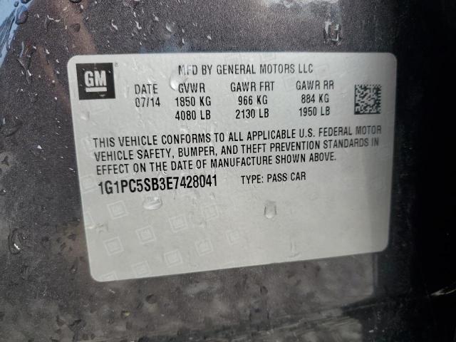 1G1PC5SB3E7428041 - 2014 CHEVROLET CRUZE LT Boz foto 12