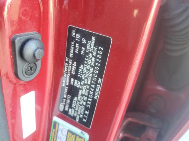 5XXGN4A70CG022862 - 2012 KIA OPTIMA EX Qırmızı foto 12