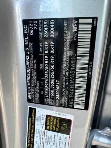 4JGFB4KB3MA516813 - 2021 MERCEDES-BENZ GLE 350 4MATIC SILVER photo 10