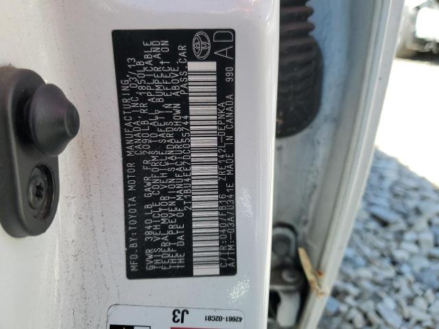 2T1BU4EE7DC055744 - 2013 TOYOTA COROLLA BASE თეთრი ფოტო 12