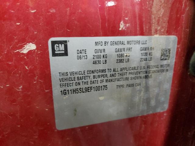 1G11H5SL9EF100175 - 2014 CHEVROLET MALIBU LTZ 红色 照片 12