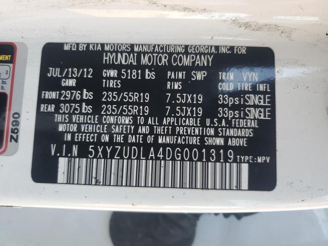 5XYZUDLA4DG001319 - 2013 HYUNDAI SANTA FE S 白色 照片 13