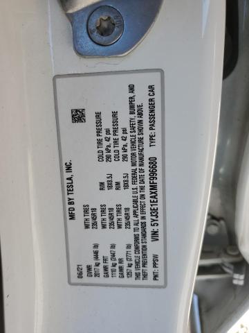 5YJ3E1EAXMF996680 - 2021 TESLA MODEL 3 Ağ foto 12