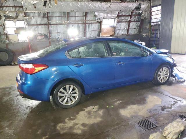 KNAFX4A84E5120411 - 2014 KIA FORTE EX BLUE photo 3