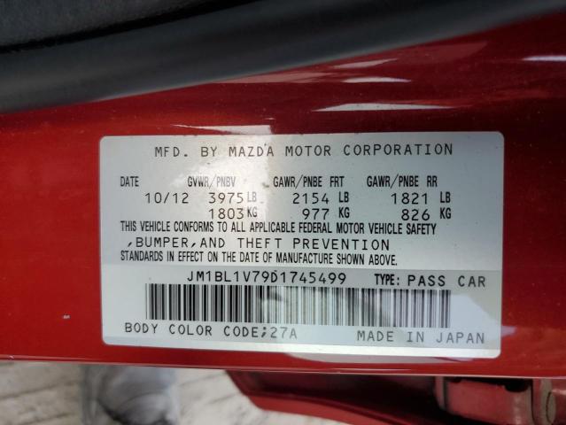 JM1BL1V79D1745499 - 2013 MAZDA 3 I Қызыл фото 12